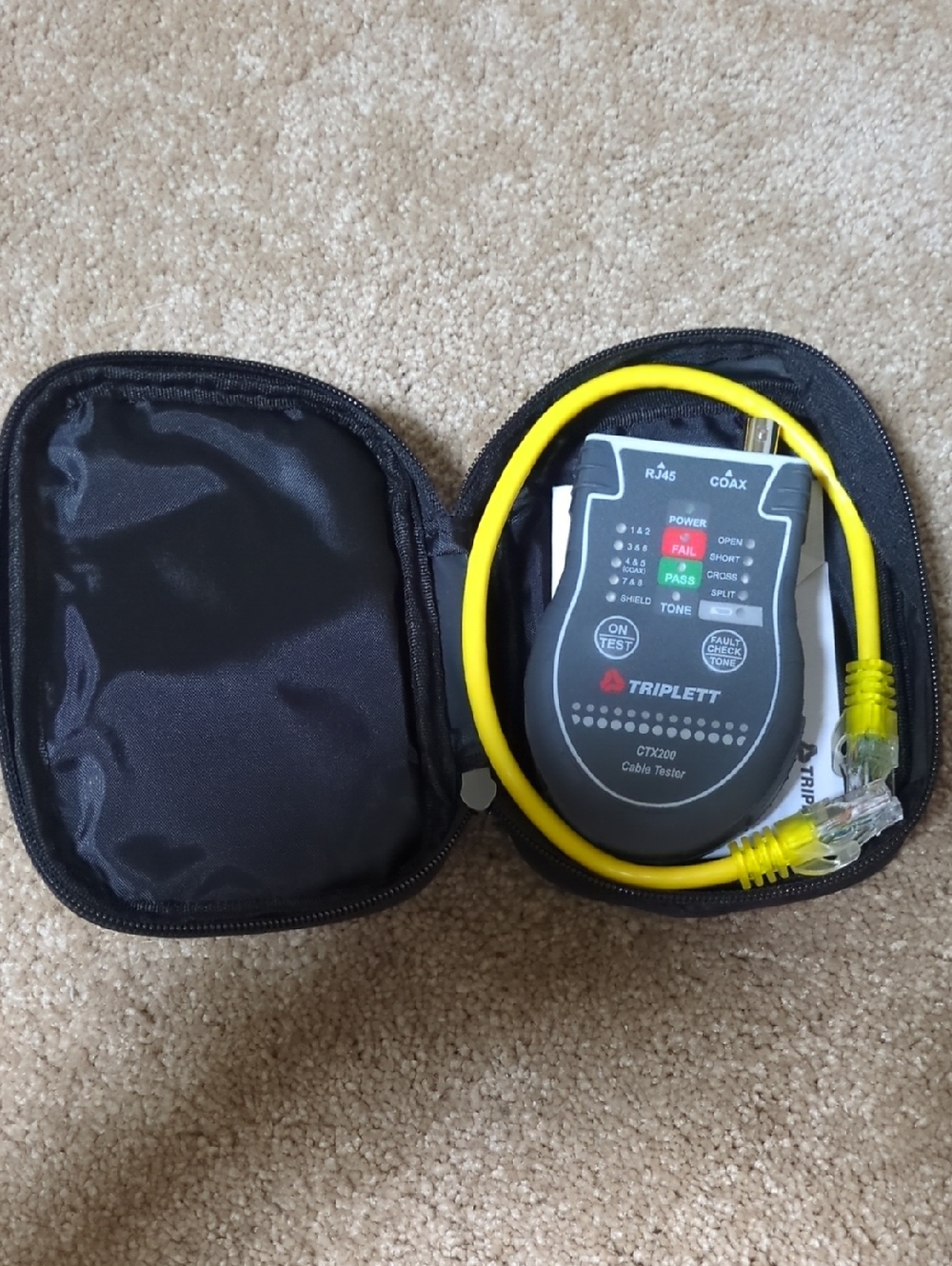 Triplett CTX200 Cable Tester with Yellow Patch Cable New
